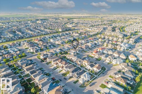 Aerial perspective showcasing a residential neighborhood with numerous detached single-family homes - 6050 164A Avenue, Edmonton, AB - Outdoor With View
