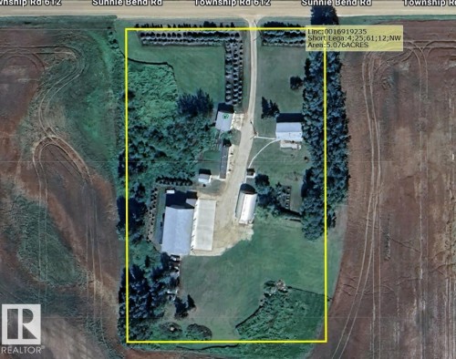 Aerial Property Map. Displaying the property's boundaries and area in acres - 25023 Twp Rd 612, Rural Westlock County, AB 