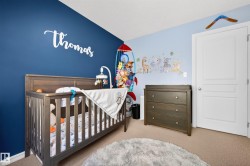 Accent wall featuring a rich blue paint finish - 