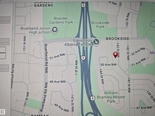 Location Map. Presenting the geographical area of the property within its street and park system - 5012 143 Street, Edmonton, AB 