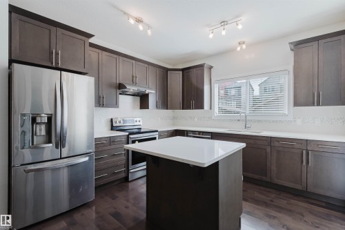 4315 Prowse Link Link, Edmonton, AB - Indoor Photo Showing Kitchen With Stainless Steel Kitchen With Upgraded Kitchen
