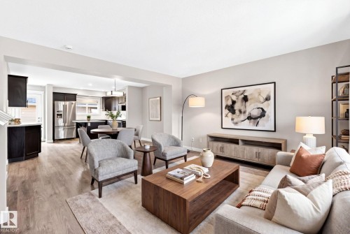 Virtually staged - 5828 65 Street, Beaumont, AB - Indoor Photo Showing Living Room