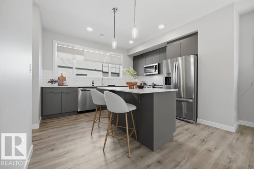 #64 50 Ebony Bv, Sherwood Park, AB - Indoor Photo Showing Kitchen With Upgraded Kitchen