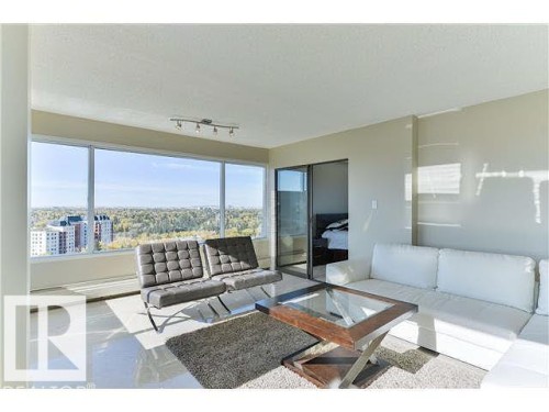 Panoramic windows showcase expansive urban and natural scenery - 1805 10011 123 Street, Edmonton, AB 