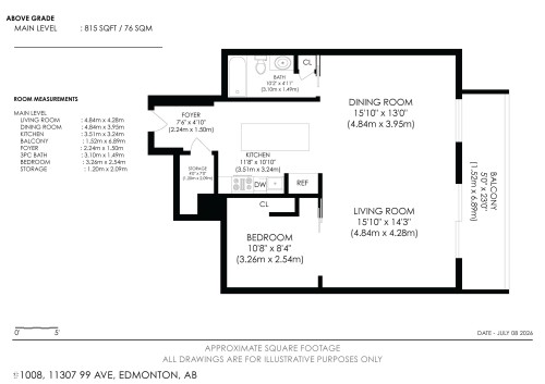 Floor plan - 1008 11307 99 Avenue, Edmonton, AB 
