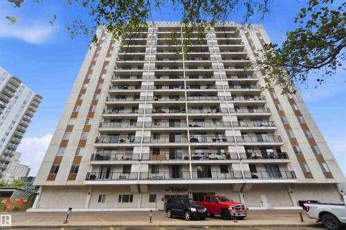 High-rise building with a tiered facade and multiple private balconies - 1008 11307 99 Avenue, Edmonton, AB 