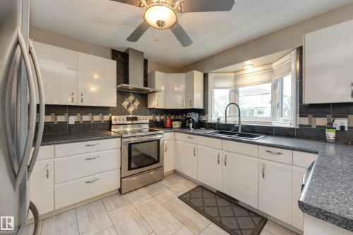 4335 47 Street, Edmonton, AB - Indoor Photo Showing Kitchen With Double Sink