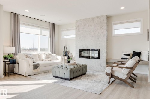 81 Rosa Crescent, St. Albert, AB - Indoor Photo Showing Living Room With Fireplace