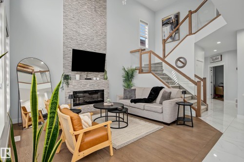 4010 46 Avenue, Beaumont, AB - Indoor With Fireplace