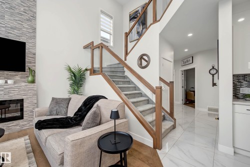 4010 46 Avenue, Beaumont, AB - Indoor With Fireplace