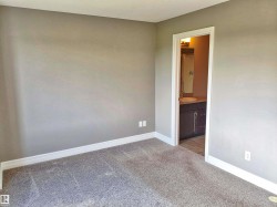Carpeted room with neutral wall tones and white baseboards - 