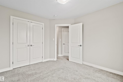 Light gray wall finishes with white trim and carpeting - 383 Charlesworth Drive, Edmonton, AB 