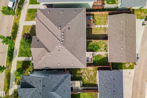 Aerial perspective showcasing multiple properties - 383 Charlesworth Drive, Edmonton, AB 