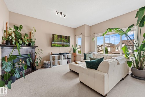 5519 209 Street Nw, Edmonton, AB - Indoor Photo Showing Living Room With Fireplace