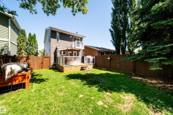 Expansive backyard featuring a manicured lawn, full-height privacy fencing, and mature trees - 