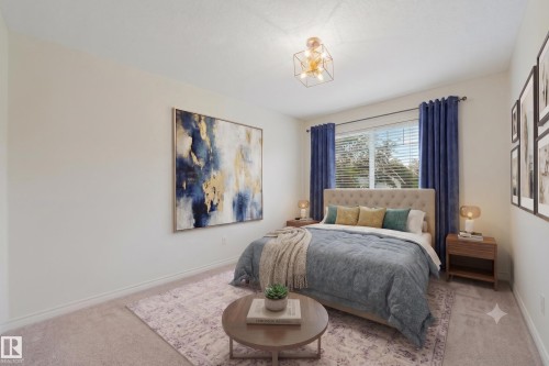 Primary bedroom virtually staged. - 10216 150 Street Nw, Edmonton, AB - Indoor Photo Showing Bedroom