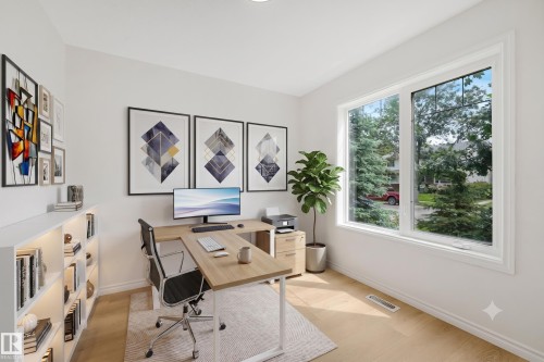 Den virtually staged. - 10216 150 Street Nw, Edmonton, AB - Indoor Photo Showing Office