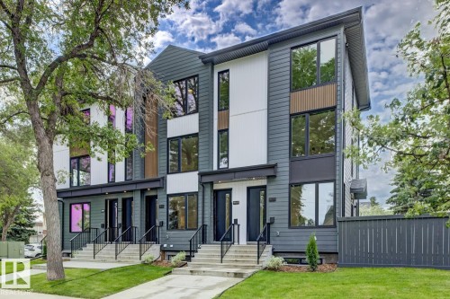 Modern multi-unit residence with clean lines and a contemporary facade - 8903 94 Ave Nw, Edmonton, AB 