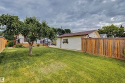 Spacious backyard featuring a substantial tree and a broad lawn - 