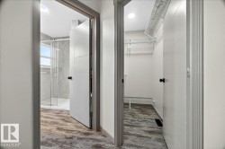 Modern interior doors with contemporary black hardware - 