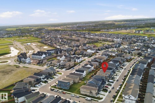 Aerial perspective showcasing a residential neighborhood with varied architectural styles - 2508 193 Street, Edmonton, AB 