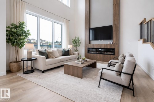 5 Axelwood Crescent, Spruce Grove, AB - Indoor Photo Showing Living Room With Fireplace