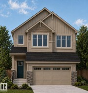 Modern two-story home featuring a striking gabled roofline with board-and-batten siding and stone accents - 