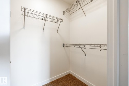 Walk-in closet with white walls and light brown carpet flooring - #215 2590 Anderson Wy Sw, Edmonton, AB - Indoor With Storage