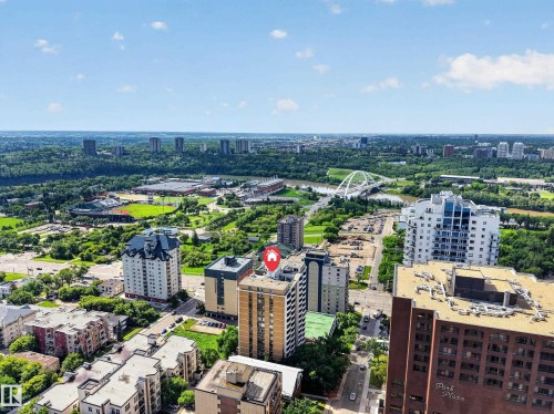 Urban setting featuring high-rise buildings and surrounding green spaces - #602 9725 106 St Nw, Edmonton, AB 