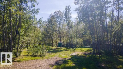 Wooded acreage featuring a partial perimeter fence, natural ground cover, and mature trees - 4701 34 St., Rural Wetaskiwin County, AB 