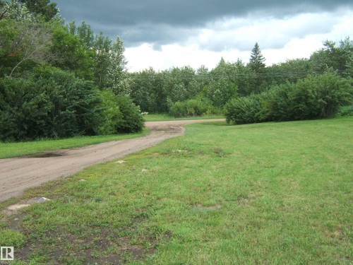Expansive green lawn with a curving dirt road - 543016 Rng Rd 122, Rural Two Hills County, AB - Outdoor