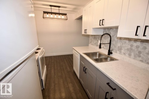 201 10345 123 Street Nw, Edmonton, AB - Indoor Photo Showing Kitchen With Double Sink