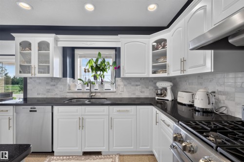 1751 Haswell Cove Nw, Edmonton, AB - Indoor Photo Showing Kitchen With Double Sink With Upgraded Kitchen