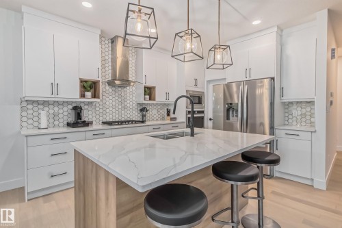 5380 Kimball Place Sw, Edmonton, AB - Indoor Photo Showing Kitchen With Stainless Steel Kitchen With Upgraded Kitchen