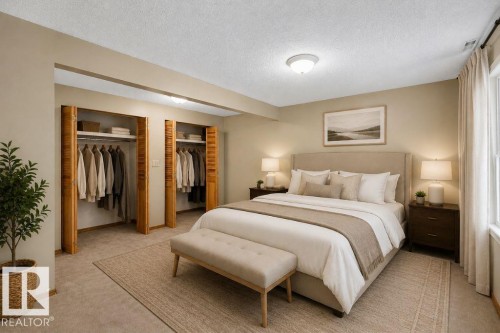 virtually staged - 26 Louisbourg Place, St. Albert, AB - Indoor Photo Showing Bedroom