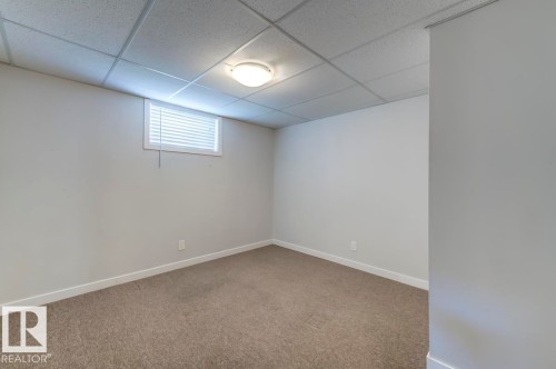 Neutral-toned carpeting paired with light gray walls and white trim - 8511 64 Avenue, Edmonton, AB - Indoor Photo Showing Other Room