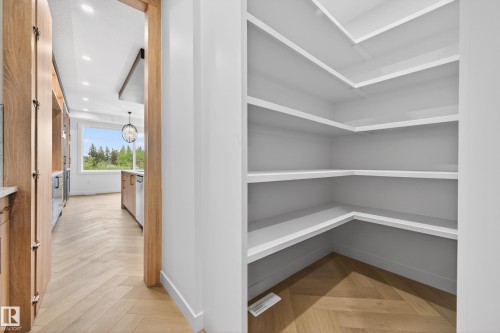 Walk-in pantry with extensive shelving - 431 172 Avenue, Edmonton, AB - Indoor Photo Showing Other Room