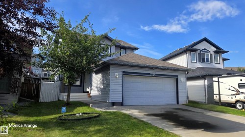 Two-story property with light gray siding and dark trim accents - 3724 163 Avenue Nw, Edmonton, AB - Outdoor