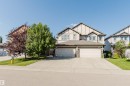 Contemporary two-story residence featuring a dual garage and a neutral exterior color palette - 17348 6 Avenue Nw, Edmonton, AB  - Outdoor With Facade 