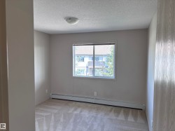 Interior room featuring light gray wall paint and patterned carpeting - 