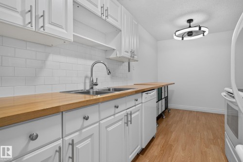 #108 10520 80 Av Nw, Edmonton, AB - Indoor Photo Showing Kitchen With Double Sink