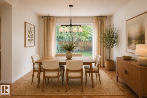 AI Renovation Concept (Not Actual Condition): Digitally enhanced image illustrating potential updates and furnishings. Refer to the preceding photos for the property's current condition. - 17912 77 Avenue, Edmonton, AB 