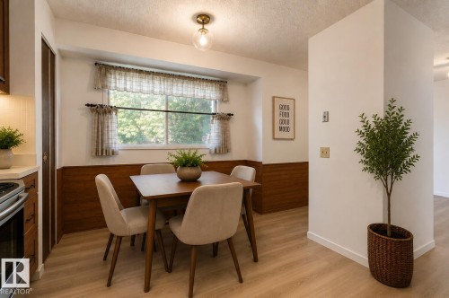 AI Renovation Concept (Not Actual Condition): Digitally enhanced image illustrating potential updates and furnishings. Refer to the preceding photos for the property's current condition. - 17912 77 Avenue, Edmonton, AB 