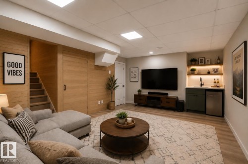 AI Renovation Concept (Not Actual Condition): Digitally enhanced image illustrating potential updates and furnishings. Refer to the preceding photos for the property's current condition. - 17912 77 Avenue, Edmonton, AB 