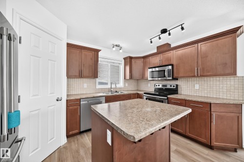 369 Brintnell Boulevard Nw, Edmonton, AB - Indoor Photo Showing Kitchen With Stainless Steel Kitchen With Double Sink