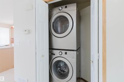 Stackable laundry appliances within a dedicated closet - 