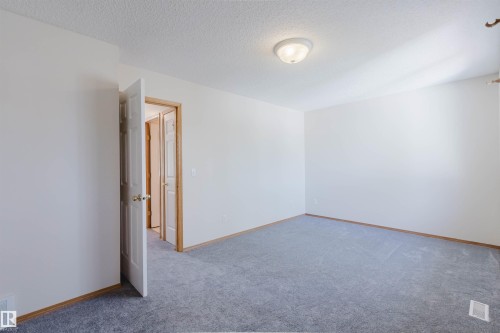 Spacious room featuring light gray carpet, white walls, and a white ceiling with a flush-mount light fixture - 1686 Tompkins Wynd Nw, Edmonton, AB - Indoor Photo Showing Other Room