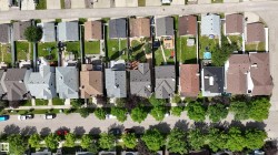 Aerial perspective showcasing a residential neighborhood with varied architectural styles - 