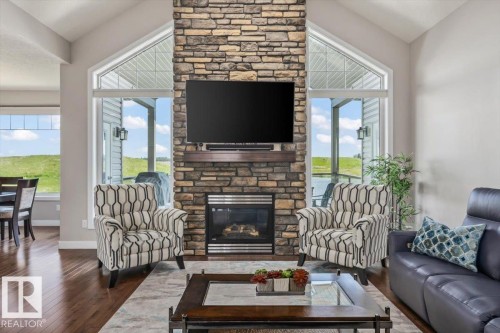 87 Lakeland Crescent, Beaumont, AB - Indoor Photo Showing Living Room With Fireplace