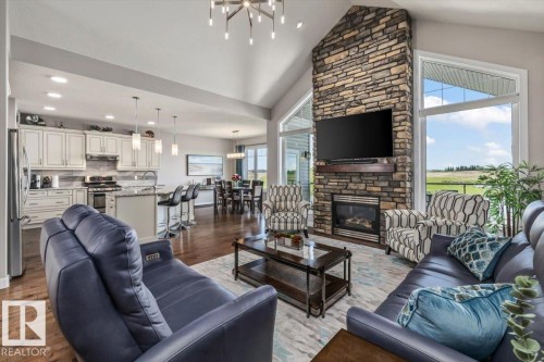 87 Lakeland Crescent, Beaumont, AB - Indoor Photo Showing Living Room With Fireplace